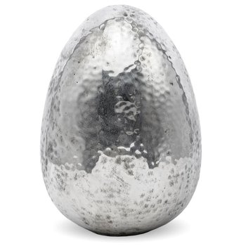 PIGMEJKA, Jajko dekoracyjne, srebrne, 19,5x13 cm - Pigmejka