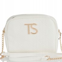 Pikowana Torebka Listonoszka Crossbody Pojemna Chanelka Biały Top Secret Top Secret