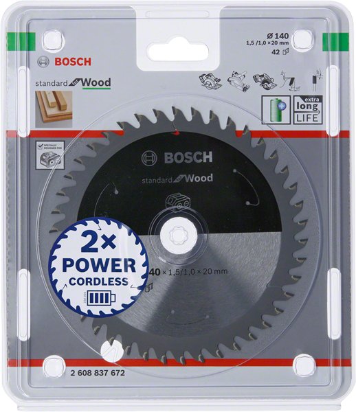 Piła standard BOSCH Wood Accu, 140x20 mm, 42 zęby