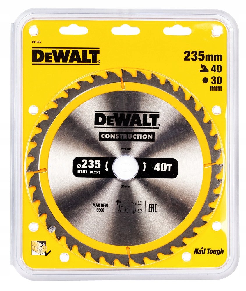 Piła tarczowa DEWALT, 235x30 mm