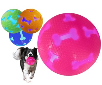 Piłka dla psa świecąca gumowa zabawka 7 cm różówa - Inna marka