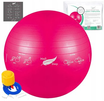 Piłka do ćwiczeń, gimnastyczna 65cm różowa Medi Sleep - Medi Sleep