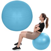 PIŁKA GIMNASTYCZNA DO ĆWICZEŃ FITNESS 65CM ANTIBURST NIEBIESKA XQ MAX