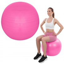 PIŁKA GIMNASTYCZNA DO ĆWICZEŃ FITNESS 65CM ANTIBURST RÓŻOWA XQ MAX