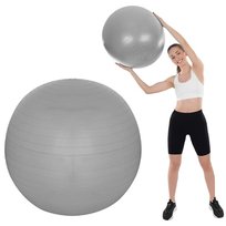 PIŁKA GIMNASTYCZNA DO ĆWICZEŃ FITNESS 65CM ANTIBURST SZARA XQ MAX