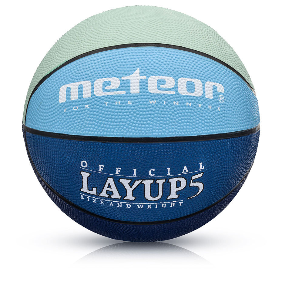 Фото - Баскетбольний м'яч Meteor Piłka koszykowa  LayUp 5 niebiesko-granatowo-zielona 07084 