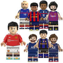 Piłkarska Extraliga - Mbappe Messi Ronaldo Neymar Zinedine Suarez Ibrahimovic Ronaldinho - figurki klocki 8 szt