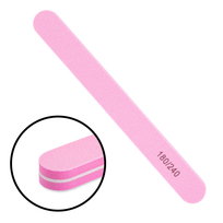 Pilnik polerka do paznokci prosty jasno różowy 180/240