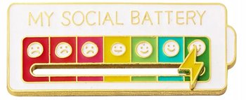 Pin przypinka metalowa my social battery wskaźnik nastroju bateria ruchoma - DKM