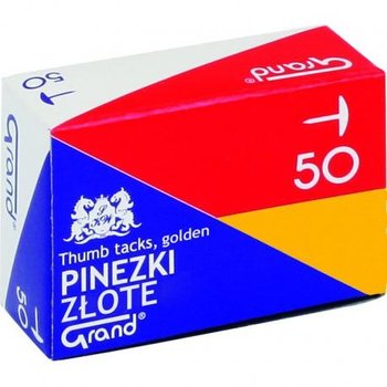 Pinezki galwanizowane, złote, 50 sztuk - Grand