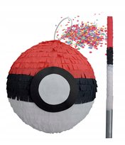 Piniata Pokeball, Pokemon, Urodziny Duża 86 Cm Kij+ Konfetti