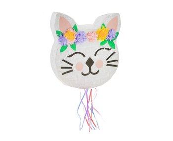 Piniata urodzinowa kotek z kwiatami pastelowy - GoDan