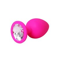 Pink large butt plug with white crystal Admiranda