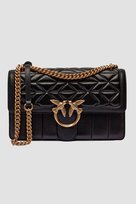 PINKO Czarna skórzana damska torebka kopertówka Love One Classic DC Pinko