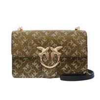 PINKO TOREBKA SKÓRZANA Z KRYSZTAŁKAMI LOVE ONE MINI ZŁOTY 103335 A20D LH3Y Pinko