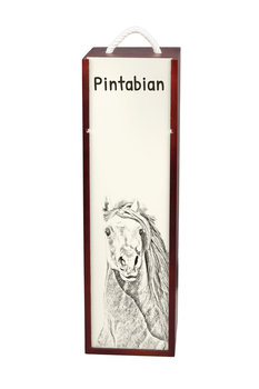 Pintabian - pudełko na wino z koniem, pudełko na alkohol z grafiką, personalizowane pudełko na prezent marki Art-Dog - Art-Dog