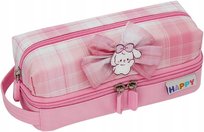 Piórnik Na Kredki Długopisy Dużo Przegródek Różowy 21,5 cm x 9 cm