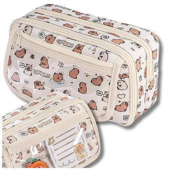 Piórnik organizer z Kapibarą dwukomorowy szkolny dziewczęcy - Edibazzar