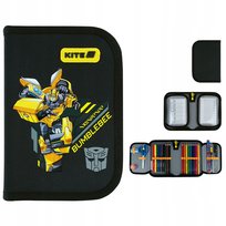 Piórnik rozkładany dla chłopców z wyposażeniem czarny Transformers Kite KITE