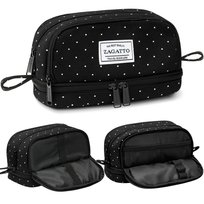 Piórnik rozkładany dla dziewczynki, ZG872 Zagatto, kropki, czarny