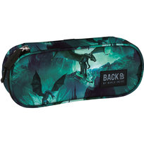 Piórnik saszetka dla dzieci, BackUp, smoki, zielony