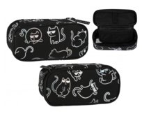 Piórnik saszetka, dla dziewczynki, Starpak, kot, czarny