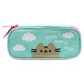 Piórnik saszetka, Pusheen, romby, zielono-różowy kot - Empik