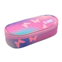 Piórnik Saszetka Usztywniona Z Wewnętrzną Klapką Stright Pink Butterflies St.Majewski