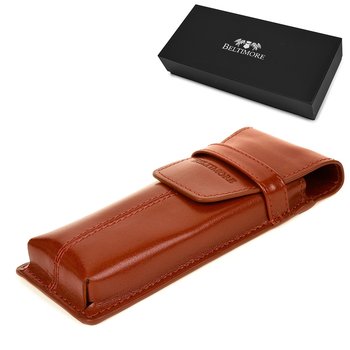 Piórnik Skórzany etui na pióro brązowe Beltimore J03 brązowy, beżowy - Beltimore