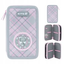 Piórnik szkolny dla dziewczynek podwójny w kratkę College Line Kite KITE
