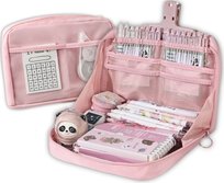 Piórnik Szkolny Saszetka Organizer Na Kredki Jednokomorowy Rozkładany Duży Różowy