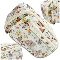 Piórnik Szkolny Saszetka Rozkładany Dwukomorowy Kapibara Kosmetyczka Duży