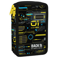 Piórnik z wyposażeniem dwukomorowy dla chłopca BackUp CYBER ATTACK