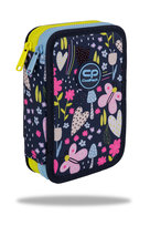 Piórnik z wyposażeniem dwukomorowy dla dzieci CoolPack Jumper In The Garden motyl granatowy CoolPack