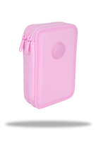 Piórnik z wyposażeniem dwukomorowy dla dziewczynki CoolPack Jumper 2 Pastel Powde gładki różowy