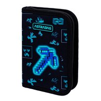 Piórnik z wyposażeniem jednokomorowy dla chłopca Astrabag Dark Pixel gaming, 21 elemantów ASTRABAG