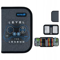 Piórnik z wyposażeniem rozkładany dla chłopców szary Game Kite KITE
