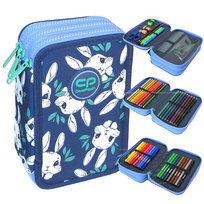 Piórnik z wyposażeniem trzykomorowy dla chłopca CoolPack Jumper 3 królik niebieski CoolPack