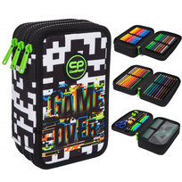 Piórnik z wyposażeniem trzykomorowy dla chłopca, Jumper 3 CoolPack, czarny