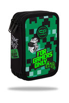 Piórnik z wyposażeniem trzykomorowy dla dzieci CoolPack Jumper 3 gaming zielony CoolPack