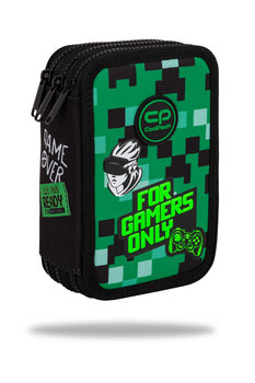 Piórnik z wyposażeniem trzykomorowy dla dzieci CoolPack Jumper 3 gaming zielony - CoolPack