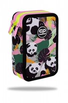 Piórnik z wyposażeniem trzykomorowy dla dzieci CoolPack Jumper 3 panda, 46 elementów CoolPack