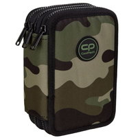 Piórnik z wyposażeniem trzykomorowy dla dzieci, Jumper 3 Soldier CoolPack, moro, brązowy, 46 elementów CoolPack