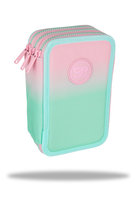 Piórnik z wyposażeniem trzykomorowy dla dziewczynki CoolPack Jumper 3 Gradient Strawberry zielony
