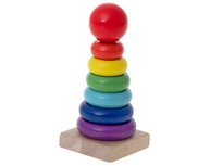 PIRAMIDA SORTER DREWNIANA UKŁADANKA MONTESSORI KOLOROWE KLOCKI WIEŻA