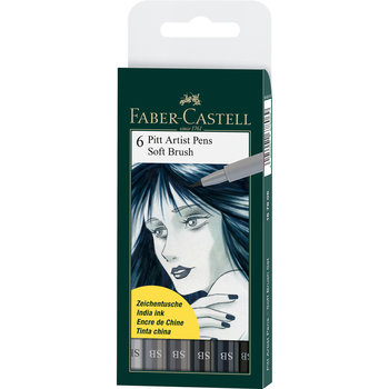 Pisak artystyczny, Pitt Artist Pen Soft Brush, 6 kolorów - Faber-Castell