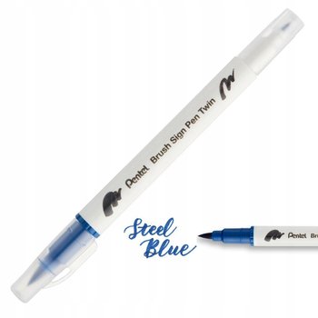 Pisak PENTEL Brush Sign Pen Twin SESW30 steel blue - Pentel