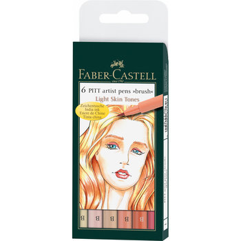 Pisaki, Pitt Artist Pen Skin, 6 kolorów - Faber-Castell