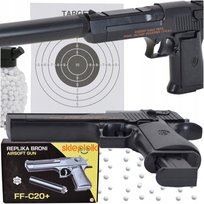 PISTOLET ASG METALOWY NA KULKI PlASTIKOWE BB REPLIKA ZESTAW 800KULEK GRATIS