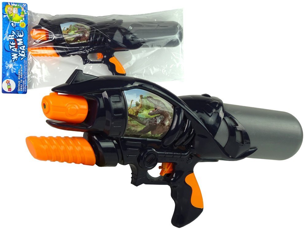 Zdjęcia - Broń zabawkowa LEAN Toys Pistolet Na Wodę Ogród Karabin Czarno- Szary Dinozaury 1100Ml 